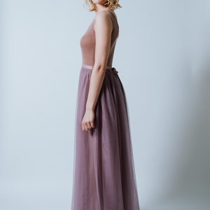 Tüllkleid Lavender lang A-Linie in Roseholz zdjęcie 4