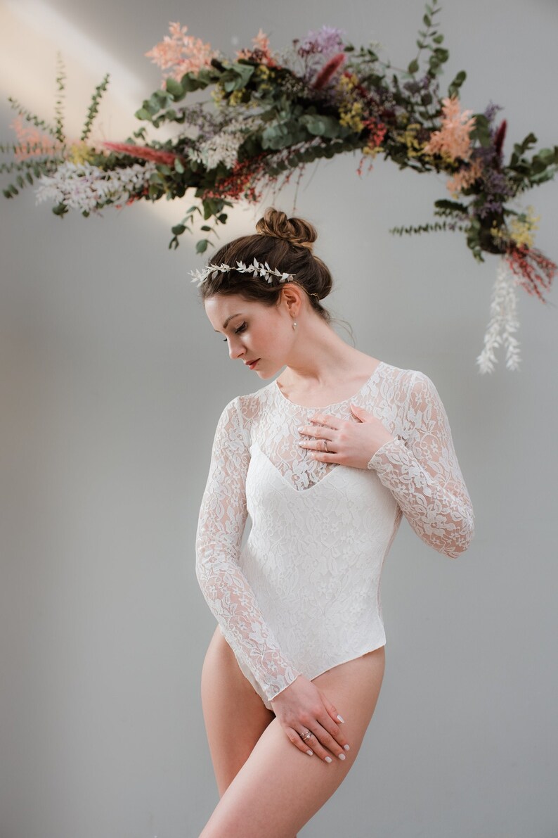 Bridal bodysuit Daisy with lots of lace