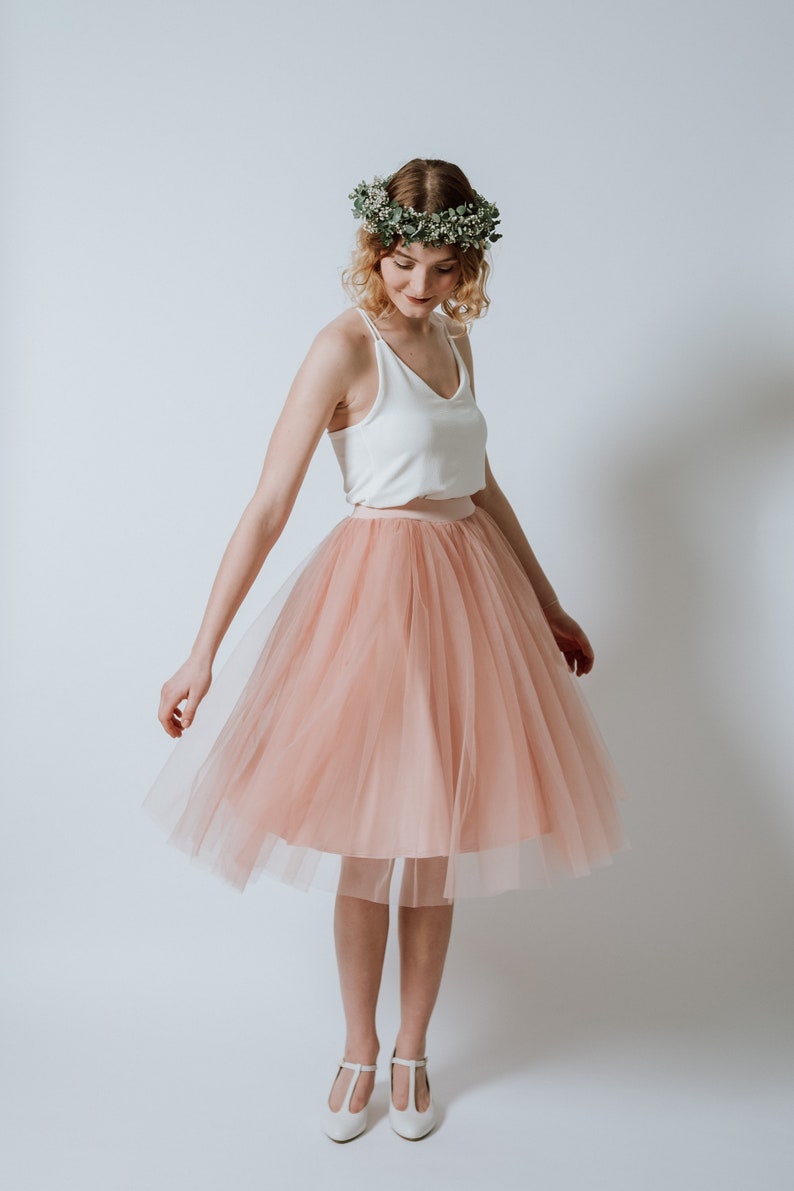 Kleid Pearl Blush mit großem Tüllrock in Pfirsichrosa Bild 2