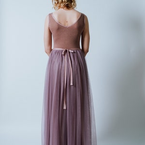 Tüllkleid Lavender lang A-Linie in Roseholz zdjęcie 2