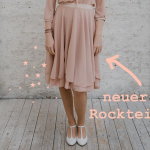 Chiffonkleid Mandarin kurz und locker in Rosé Bild 5