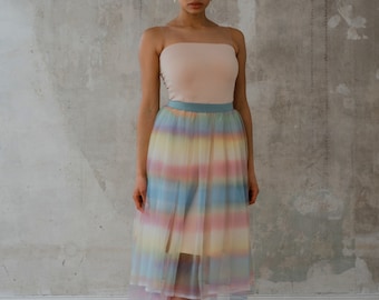 Colorful tulle dress "Rainbow" in rainbow colors