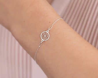 Filigree Mandala Bracelet For Women, Dainty Silver Bracelet For Her, Summer Bracelet, UK Shop