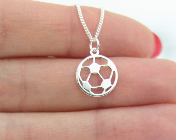 Soccer Necklace Gift For Her, Football Necklace, Sports Ball Pendant, Soccer Team Gift, Coach Gift, Netball Jewelry