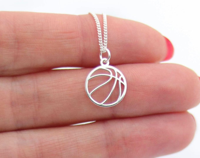 Basketball Necklace Gift For Her, Netball Jewellery, Basketball Lovers Present, Sports Ball Necklace, Coach Gift, Netballer Birthday Gift