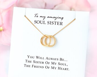 Sister Necklace Gift, Birthday Gift For Sister, Soul Sister Gift