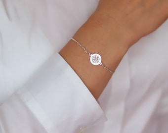 Silver Bracelet, Compass Bracelets For Women, Sterling Silver Bracelet, Travel Gift for Her, Compass Jewellery Birthday Gift Wanderlust Gift