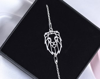Lion Leo  Bracelet, Silver Bracelets For Women, Sterling Silver Jewellery, Leo Zodiac Bracelet Gift For Her Mum Sister,Personalized Gift Box