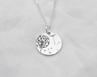 Sterling Silver Necklace For Women, Dandelion Necklaces For Women, Gift For Her, Floral Designs