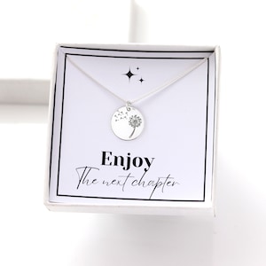 Ruhestand Geschenk Abschied Halskette - nächstes Kapitel, Neuanfänge, neuer Job Geschenk für Sie, Arbeitskollegen verlassen, Abschied Schmuck