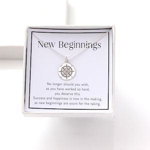 Neue Anfänge Geschenk Halskette, Abschlussgeschenk für Sie, Geschenk verlassen, neuer Job, Neuanfang, genießen Sie das nächste Kapitel, inspirierender Schmuck