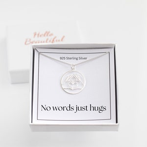 Collar de corazón con regalo de amistad - Colgante de simpatía - Joyas de aliento que te dan ánimo - Te envío abrazos - Regalo para el mejor amigo