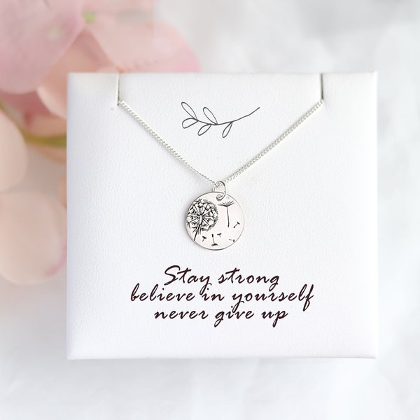 Strength Healing Necklace, Mental Health Support, Inspirational Warrior Positive Card for Her, Self Care Jewellery, Hope and Belief Gift Box