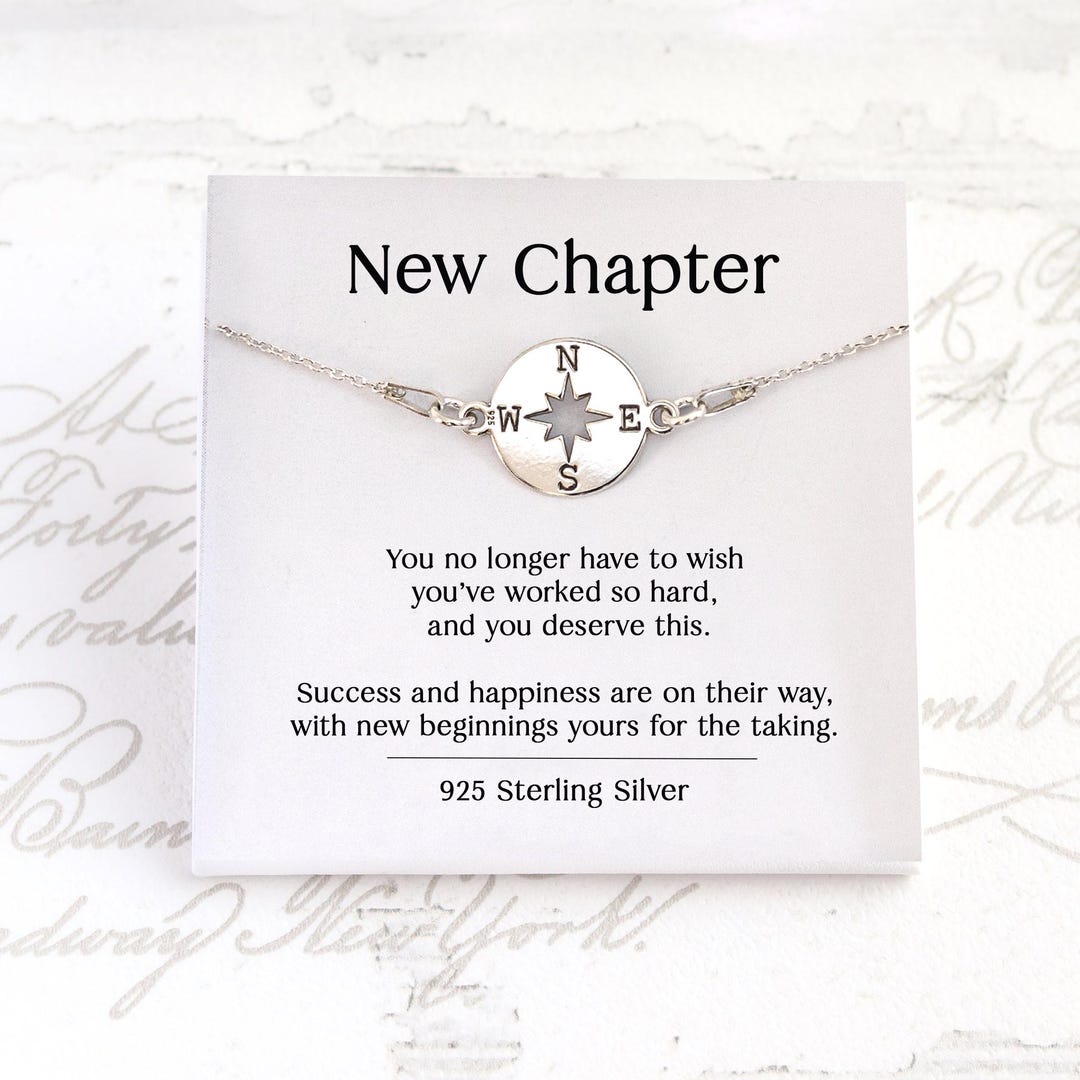 New Chapter Compass Bracelet - Leaving Gift, Farewell Jewellery, New ...