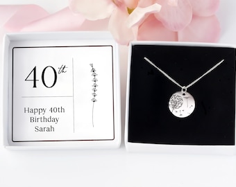 Personalised 40th Birthday Necklace Happy Birthday Wishes Gift