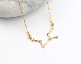 Virgo Zodiac Necklace, Necklaces For Women, Birthday Gifts, Dainty Necklace, Gold Plated Jewelry, Star Sign Necklace Gift, Constellation
