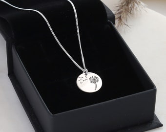 Sterling Silver Dandelion Necklace - Unique Floral Design Jewellery - Ideal Birthday Gift for Best Friend