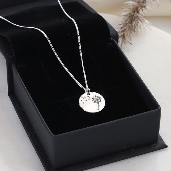 Sterling Silver Dandelion Necklace - Unique Floral Design Jewellery - Ideal Birthday Gift for Best Friend