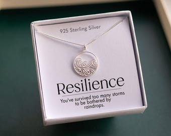 Ocean Wave of Change Necklace - Strength, Resilience, Empowerment - Uplifting Gift After Breakup or Loss