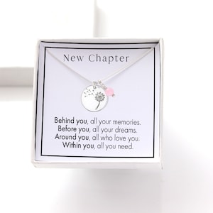 Collar de regalo de despedida de jubilación: ideal para amigos y colegas que se van: un nuevo capítulo en la vida, una nueva aventura, deseos de buena suerte, nuevos comienzos