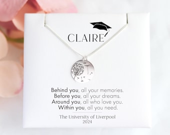 Personalised Graduation Necklace for Her with Wish Charm - 2026 College or High School, Gift for Daughter, Customised Name Jewellery