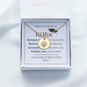 Colar de formatura – Pingente de dente-de-leão banhado a ouro 24K – Presente de boa sorte para filha - Novos começos - Classe de ensino médio de 2025