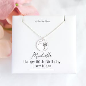 50. Geburtstagsgeschenk für Frauen Halskette, 50. Geschenk für sie, personalisierte 50