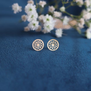 Gold Stud Earrings For Women | 925 Sterling Silver Bohemian Jewellery | Allergy-free Studs | Last-minute Gift for Her