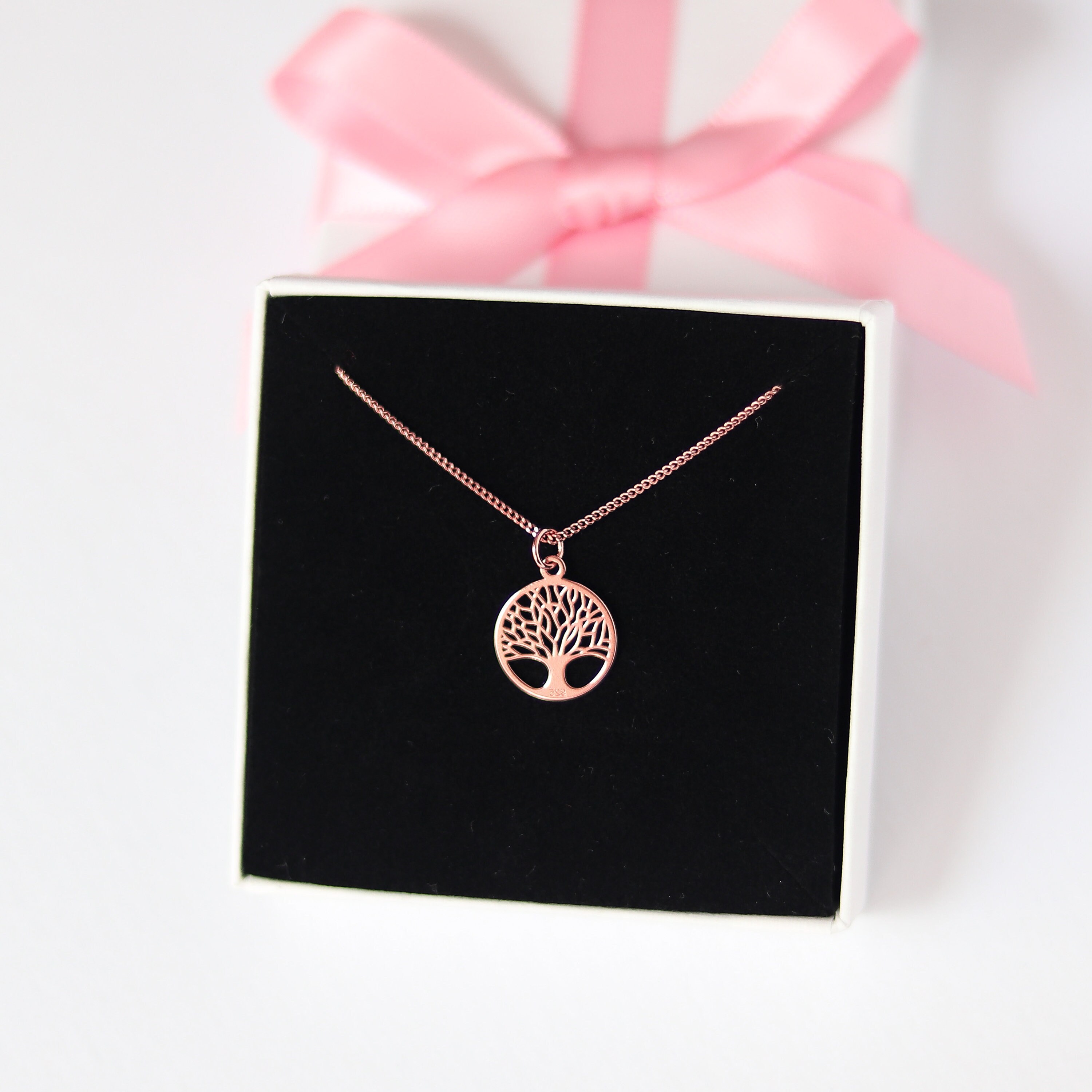 Rose Gold Family Tree Necklaces For Women Dainty Necklace Etsy