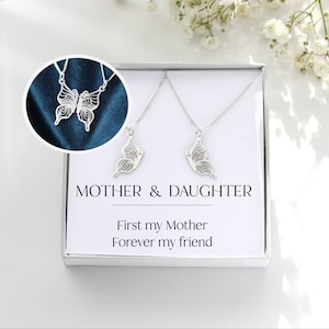 Juego de collares de mariposa para madre e hija para 2: joyas para mamá, regalo perfecto para mamá, collares a juego, uno para ti, uno para mí