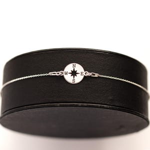 Silver Compass Bracelet – New Beginnings Gift - Life Change Jewellery Present - Leaving Gift for Daughter - Graduation Bracelet for Her