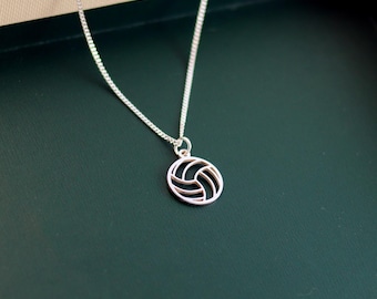 Volleyball Necklace - Netball Pendant for Her - Coach Appreciation Silver Jewellery - Teen Girl Sports Gift