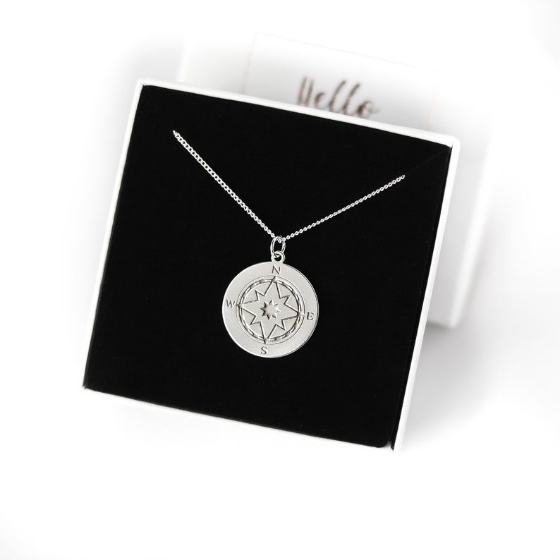 Compass Necklace Travel Jewellery Wanderlust Gift Etsy UK