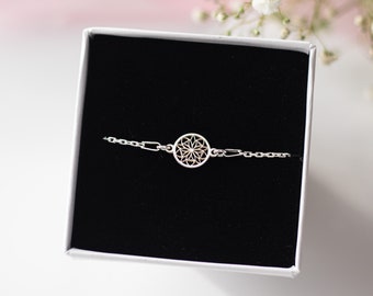 Silver Dreamcatcher Bracelet for Women - Boho Cick Mandala Jewellery - Inspirational Gift for Her - Positivity Protection Birthday Present