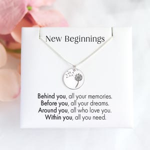 Collar de regalo "Nuevos comienzos 2025", regalo para una nueva etapa, tarjeta de buena suerte para un nuevo trabajo, un nuevo viaje, una nueva aventura, regalo de graduación