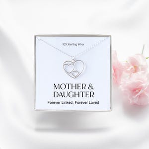 Collar de madre e hija: regalo de plata esterlina para mamá, cumpleaños, Navidad, boda: joyas de amor familiar infinito: un presente significativo