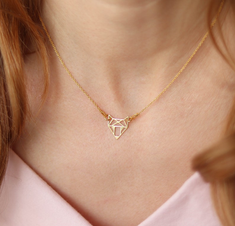 geometric fox necklace