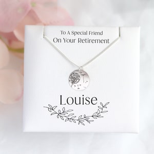 Ruhestand Geschenke für Frauen, Ruhestand Halskette für sie, Abschiedskarte Geschenk für sie, viel Glück Karte, Ruhestand Danke Geschenk