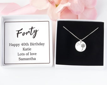 40th Birthday Gifts For Women, 40th Gift For Her, Forty Birthday Necklace, Jewellery Gift