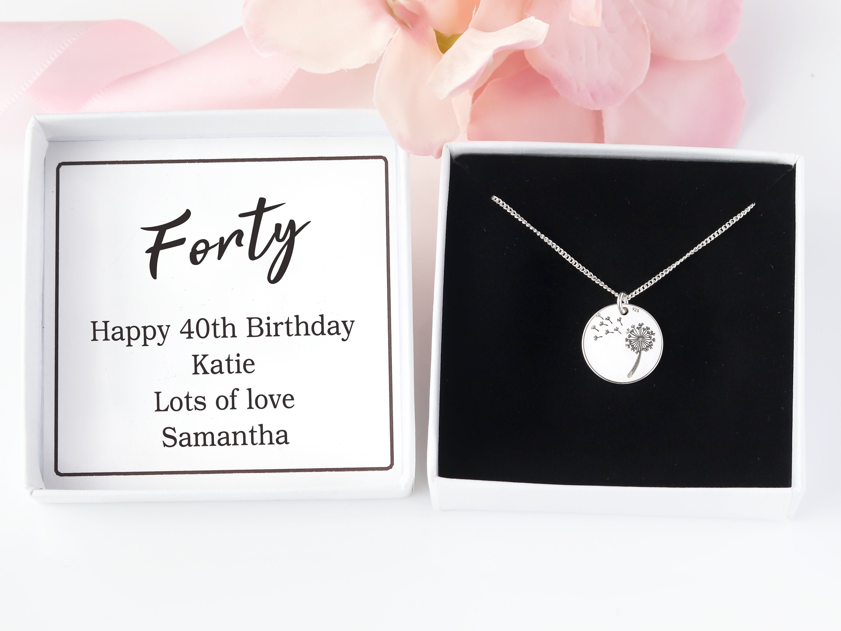 Buy Silver 40th Birthday Necklace 40 Birthday Gift. 40th Birthday Gift for  Women. Sterling Silver 40th Pendant Online in India - Etsy