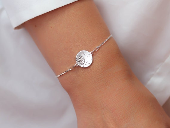 Buy Bangle Bracelet With Real Dandelion Charm Set of Two Thin Silver  Minimalist Dainty Cuff Layering Bracelet Glass Bubble Dried Flower Seeds  Online in India - Etsy