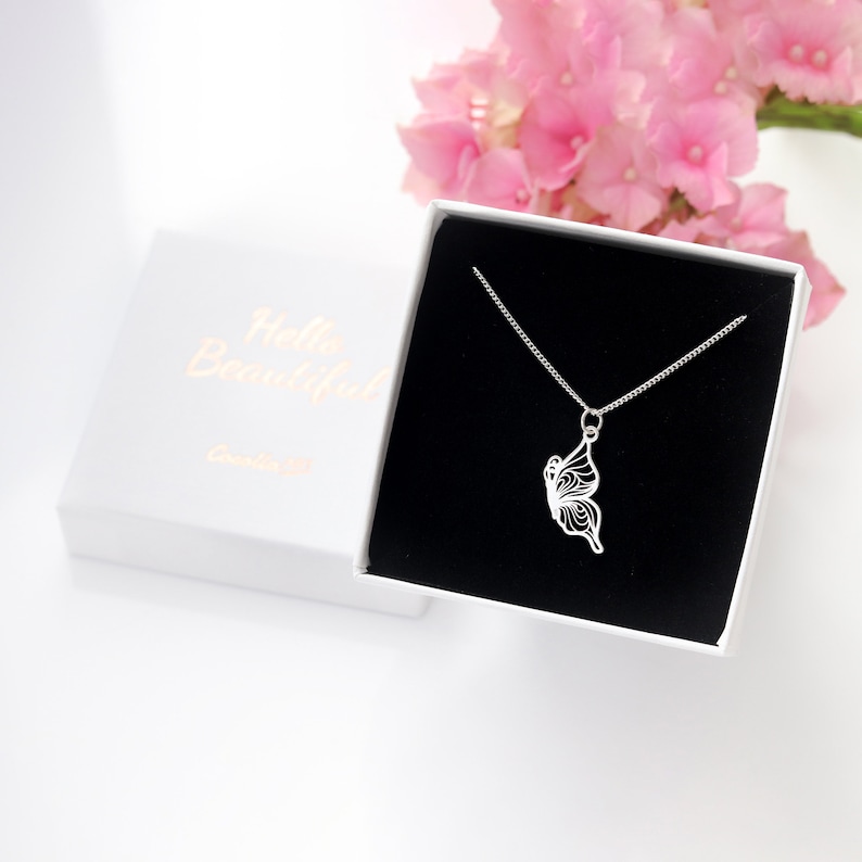Butterfly necklace gift for women