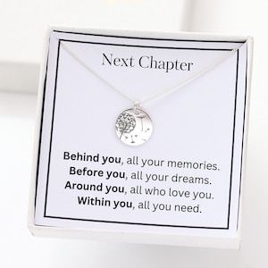 2024 New Beginnings Gift, Next Chapter Sterling Silver Dandelion Necklace - Graduation Necklace - Gift for Starting New Chapter in Life