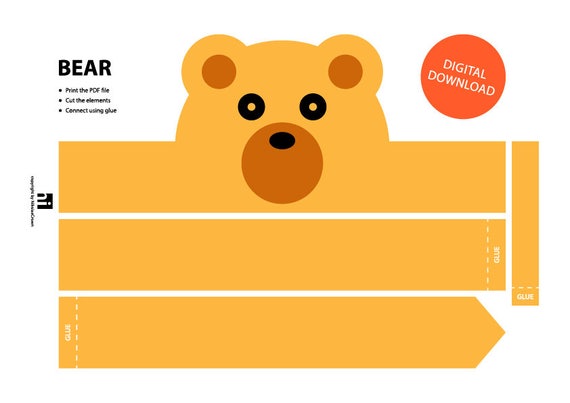 bear paper crown printable crown template animal headband animal crown printable crown bear template of a bear