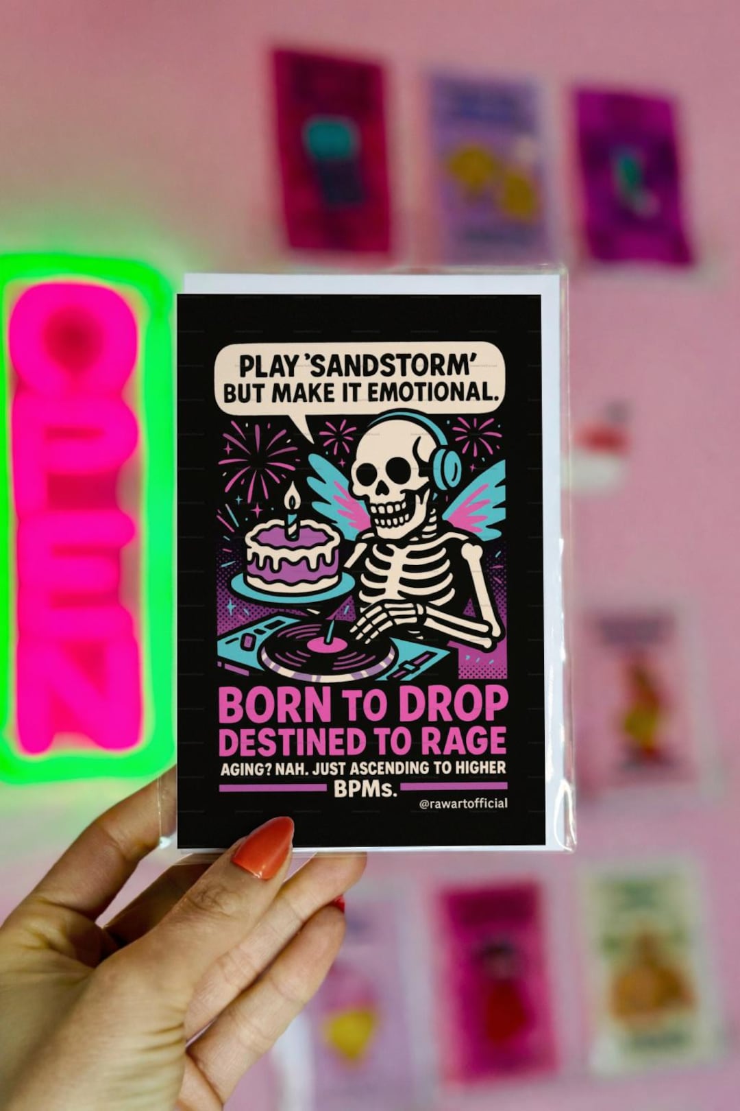 Raver Card Funny Skeleton DJ Birthday Card: Raver EDM Gift - Etsy