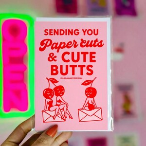 Retro Cherry Funny Card: Cheeky Humor, Quirky Love