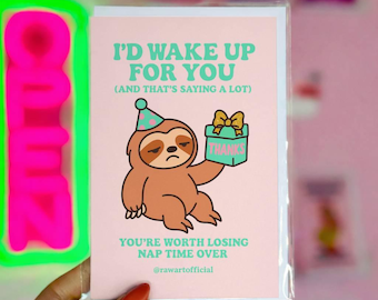 Cute Thank You Card, Thanks a Sloth, Cute Kawaii Illustration - Etsy