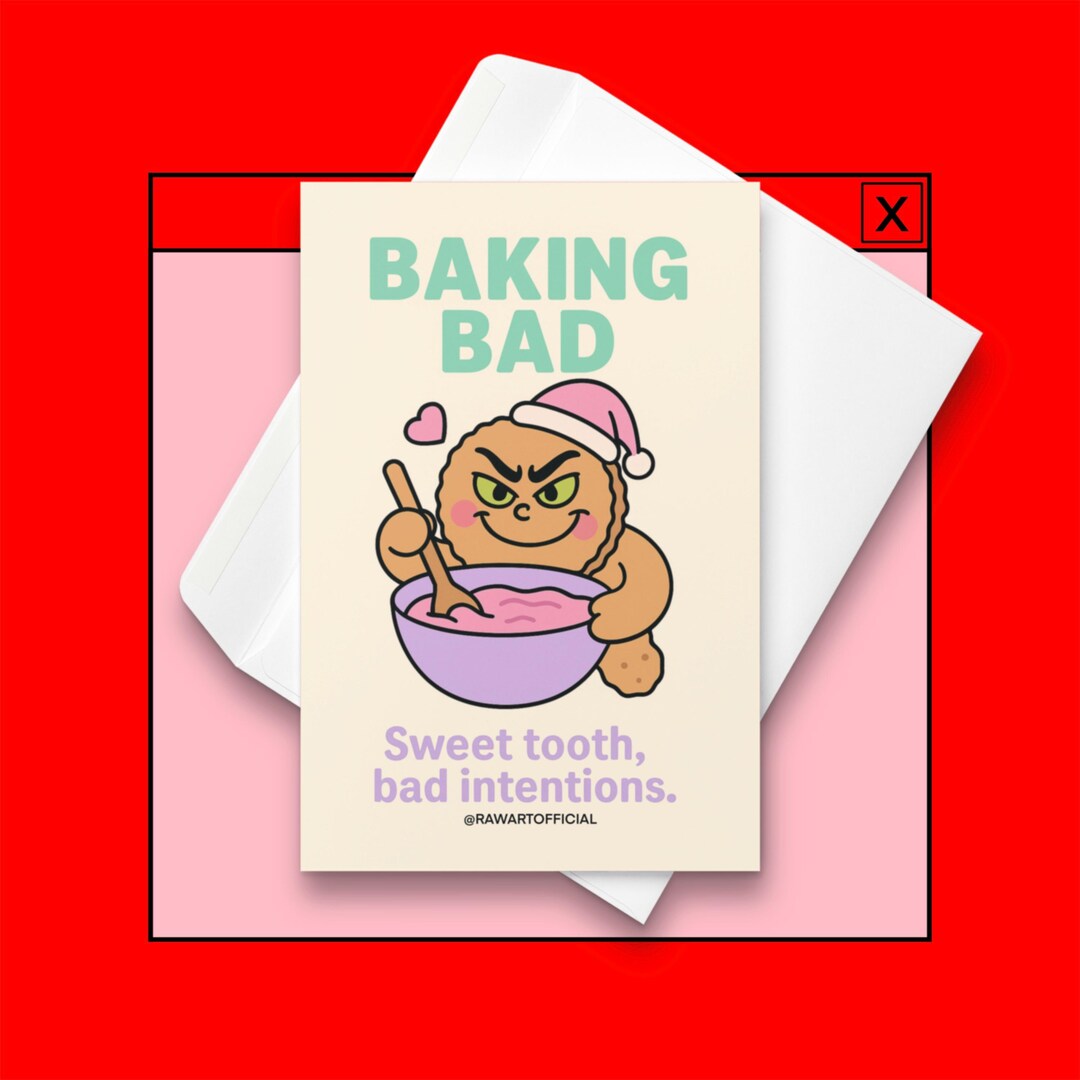 Funny Christmas Card • Baking Bad Gingerbread Pun Holiday Humor - Etsy