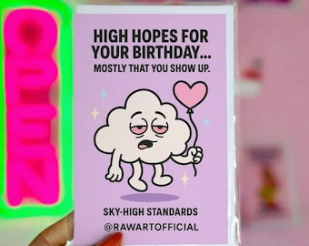 Funny Stoner Birthday Card • Toasted Cloud with Heart