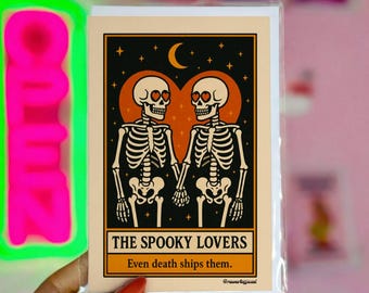 Skeleton Lovers Tarot Card – Gothic Anniversary Romance